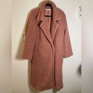 Dusty Rose Mulla Teddy Coat, S